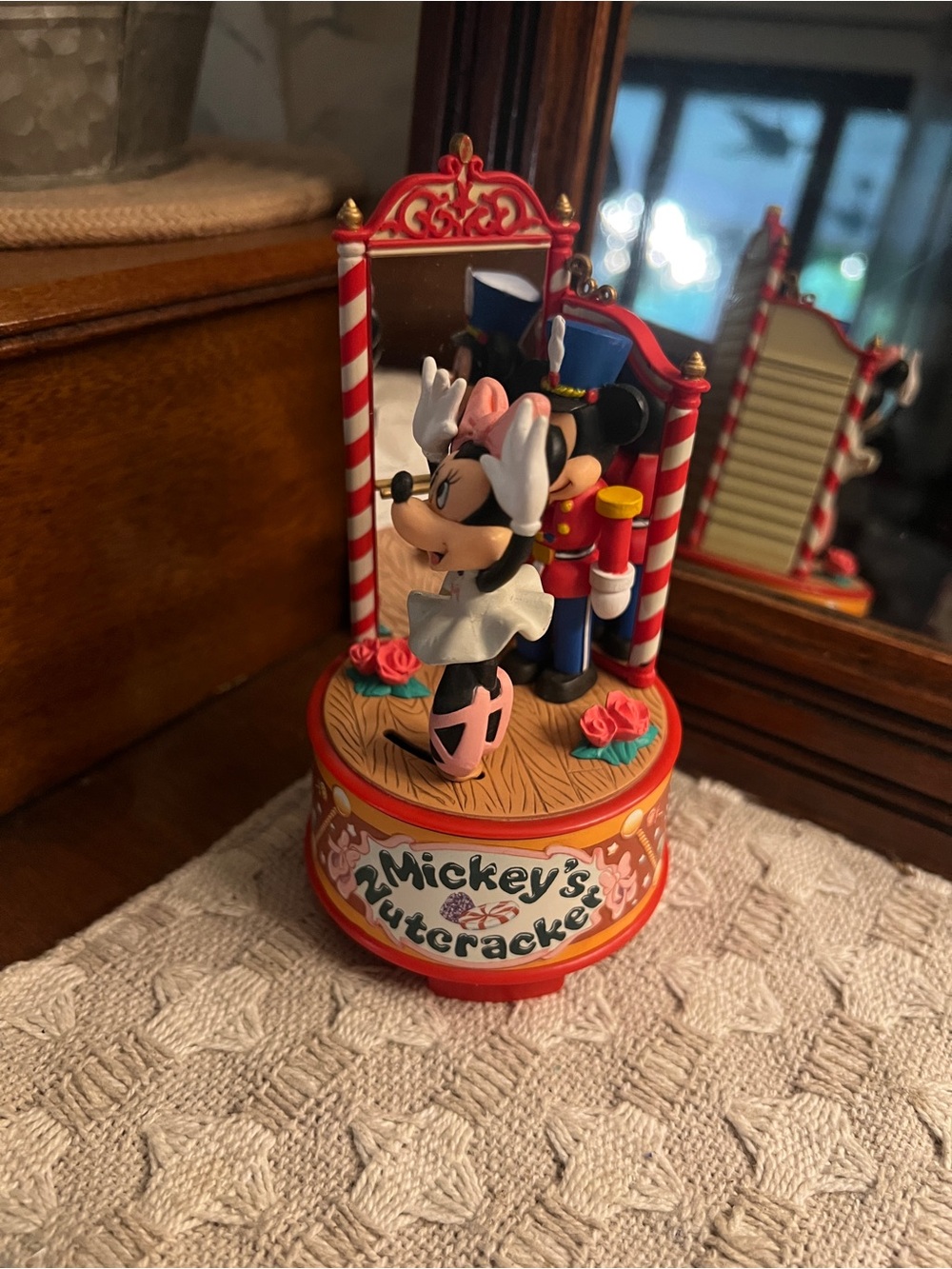 ENESCO Disney Mickey & Minnie Nutcracker Waltz of the Flowers Musical Figurine